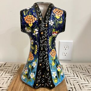 12 inch Turkish caftan & Dervish decor Colorful Floral Ceramic Vase